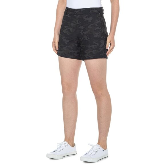 NEW SPANX 6" SUNSHINE Pull On 4-Way Stretch SHORTS UPF 50 Black Camo - Picture 8 of 14